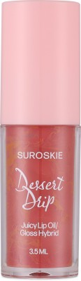 Suroskie Dessert Drip Lip Oil/ Lip Gloss Souffle Sheen, 3.5ml(3.5 ml, Dark Pink)