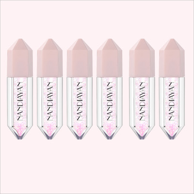 Nandiayan Diamond Lip Gloss (Pack of 6) | Hydrating & Smudgeproof Lip gloss Waterproof(1.5 ml, Pink)