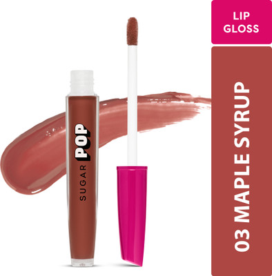SUGAR POP High shine Lip Gloss - 03 Maple Syrup | Richly Pigmented | Hyaluronic-Infused(3.5 ml, Brown)