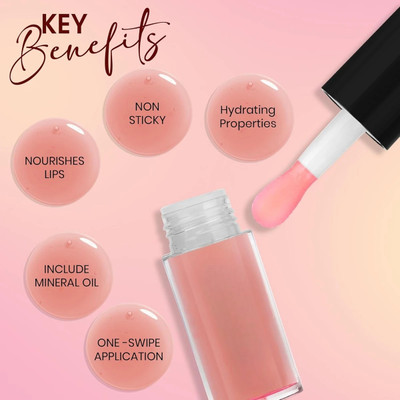 DARVING Lip Gloss | Hydrating | High Shine | Non-Sticky Lipgloss(4.8 ml, pink)