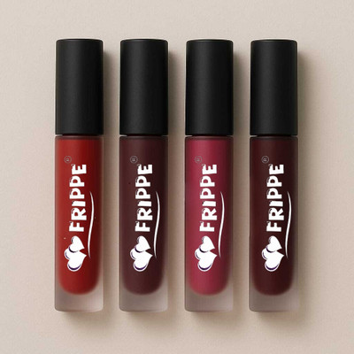 FRIPPE Cashmere Flame 4 in 1 Matte Liquid Lipstick | Waterproof and Smudge proof(Multicolour, 10 ml)