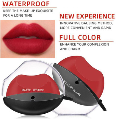 JANOST 3D Lip Shape Lipstick Matte Easy to apply and Waterproof(RED, 10 g)