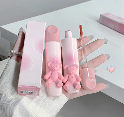 HSQ Teddy Bear Lip Gloss with Long-Lasting Moisturizing Shine Non-Sticky Glossy(5 ml, Pink)