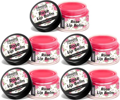 Donnara Organics Rose Lip Balm For Dry & Chapped Lips | Protection & Nourishment (15g) Pack of 5 Rose(Pack of: 5, 75 g)