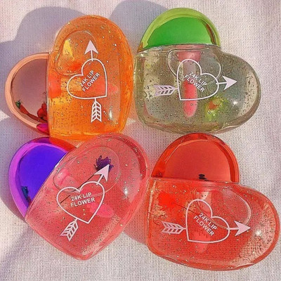 SUBIA Flower Infused Lipstick Tint For Dry And Chapped Lips In Cute Heart Shaped(24 ml, multi-colour)