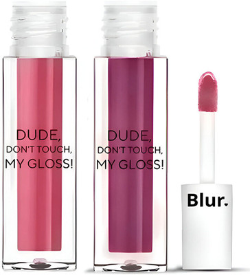 Blur India Dude Don’t Touch My Gloss – Bubblegum Pink & Mauve | Hydrating | 2.5ml Each(5 ml, Pink)