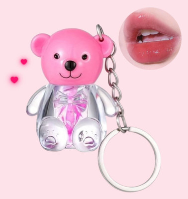 Color Castle Cute Teddy Keychain Korean Lip Gloss for Women Long Lasting Pink Lip Gloss(5.2 ml, Pink)