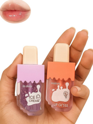 BEGGIE Ice Cream Lip Gloss Set-Hydrating,Non-Sticky,Pink Shades for Women & Girls(10 ml, multicolor)