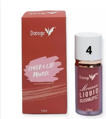 My Colors X Daroge 2 in 1 Mousse For Cheek And lip Gloss Moisturizing Blush Tinted for(12 ml, Cheek & Lip-PINK-04)