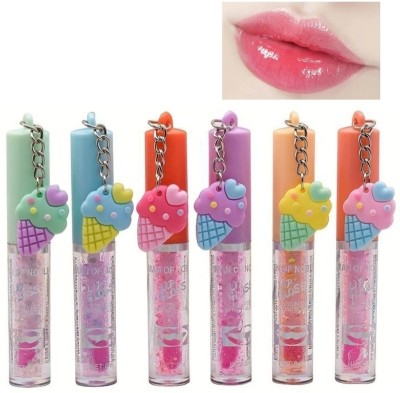 Ashyra Ice Cream Bottle Cap Lip Gloss (Pack of 6)(10 ml, Glossy Pink)