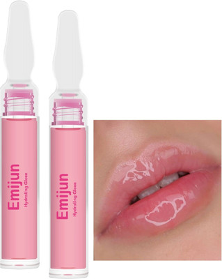Emijun Non-sticky Long Lasting & Hydrating Lip Gloss Combo|High Shine Glossy Finish(8 g, Pink)