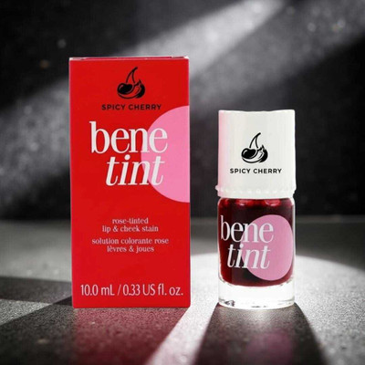 SPICY CHERRY Benetint Lip & Cheek Stain smooth,waterproof tint for lip and cheek F72(10 ml, Peppy Red)
