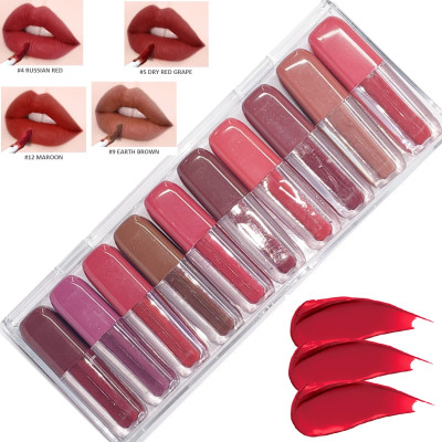WECHARMERZ Pocket Matte Liquid Lipgloss Pack Of 10 Waterproof & Smudgeproof Lipgloss(5 g, Multicolor)