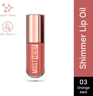 SWISS BEAUTY Moist Heist Shimmer Lip Oil , Luminous Shine , Hydrating -3 Orange Alert(4.8 g, Orange)
