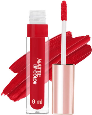 MYEONG smudge-proof & full-coverage liquid lipstick(Hot Red, 6 ml)