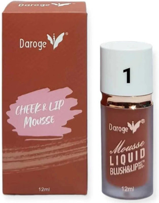 My Colors X Daroge 2 in 1 Mousse For Cheek And lip Gloss Moisturizing Blush Tinted for(12 ml, Cheek & Lip-TANGER INE-01)