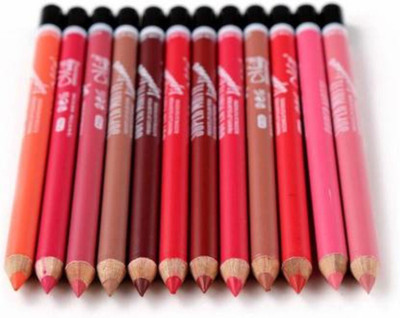 Sarbeau natural Super Matte Lipliner pack of 12 (multicolour)(Multicolor)
