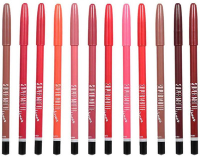 LILLYAMOR New 12 Colors 1 Set Matte Lip liner Waterproof(MULTICOLORED)