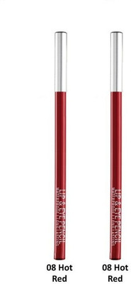 FLENGO Lip Liner Pencil Long Lasting Pigmented Definer Waterproof Formula-Hot Red(Shade-8)
