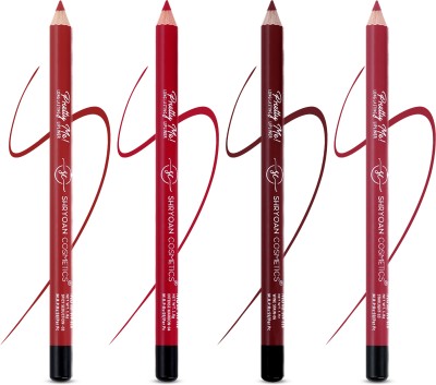 Shryoan Pretty Me Bold Lipliner & Eye Liner Pencil| Set of 4| Waterproof & Smudge Proof(Shade- 03, 04, 06, 10, Pack of 4)