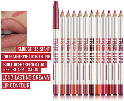 Amaryllis Soft Matte Lip Liner Pencil Set Long-Lasting Fade Resistant Lip(Multicolour)
