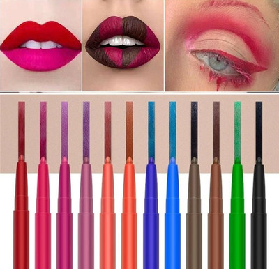Neycare WATERPROOF MATTE FINISH MULTI COLOR LINER FOR LIP MAKEUP SET OF 12(MultIcolor)