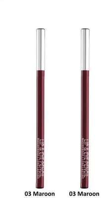 FLENGO Lip Liner Pencil Long Lasting Pigmented Definer Waterproof Formula- Maroon(Shade-3)