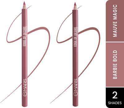 MARS Matte Lip Liner | Smooth Application, Long Lasting & Travel friendly Lip Pencil(BARBIE BOLD + MAUVE MAGIC)