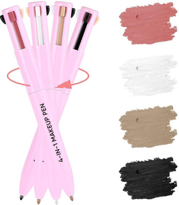 NYLI Professional Multi-Function 4 In 1 Portable Pen For Eyebrow Eyeliner Lip Liner Highlight Pen(Multicolor)