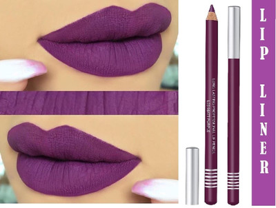 SEUNG Pack Of 2 Smudge Proof Professional Makeup | Lip & eye Liner Pencil(PURPLE)