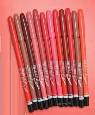 GFSU - GO FOR SOMETHING UNIQUE Super Matte Pencil Lipliner Waterproof Pack Of 12(multi color)