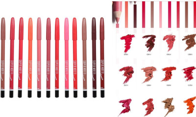 Amaryllis Best Set of 12 Multi-Color Magic Lipliner Pencils(Multicolour)
