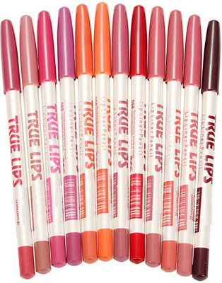 YAWI soft lips super matte lip liner combo pack of 12 matte lip liner(MULTI COLOR)