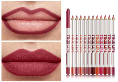 LILLYAMOR Matte Lip Liner Pencil Set - 12(MULTICOLORED)