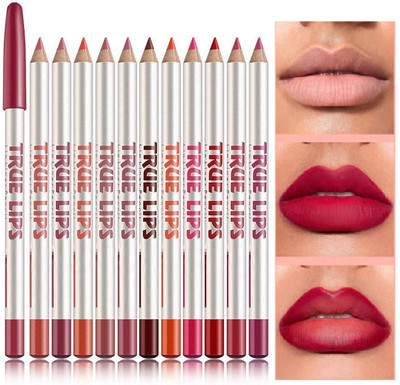 Amaryllis Best Lip Liner Pencil Long Lasting Pigmented Definer Waterproof Formula(Multicolour)