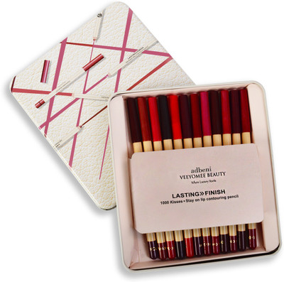 adbeni Bold Matt Lip Liner | Long-Lasting & Smudge-Proof | Matte Finish | Non-Drying(Set of 12)