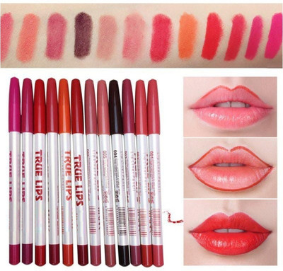 THTC Super Matte Lipliner pack of 12 Pc(Matte Girl)