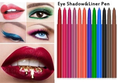 Neycare MUTICOLOR SHINE KAJAL MAKE UP PEN MULTI CRAYON EYE LINER FOR WOMEN SET OF 12(Multi-color)