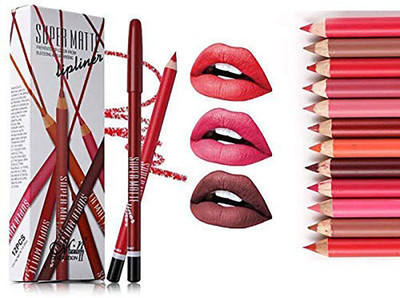 Scheibe Super Matte Lip Liner Set of 12(Multicolor)