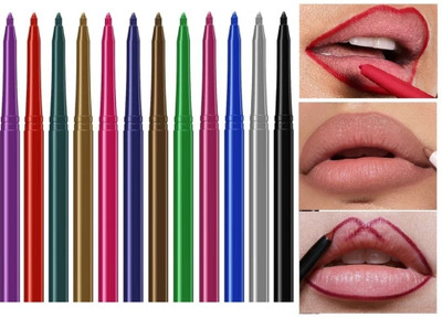 Neycare MultiColor12 Colors Matte Lipliner Set Glow Rainbow Colorful liner Penc(Multi-color)