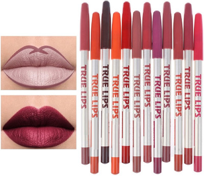 LILLYAMOR Matte Lip Pencil Pack Of 12(Multicolor)