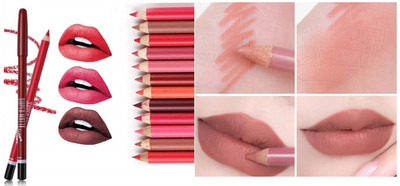 NADJA BEST PENCIL LIP LINER WATERPROOF MATTE FINISH SET OF 12(MULTI COLOR)