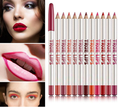 MYEONG WATER PROOF & LONG LASTING SMUDGE PROOF LIP LINER SET OF 12(MULTI COLOR)