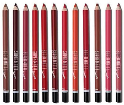 Amaryllis SUPER MATTE LIP LINER ( Set of 12 )(Multicolor)