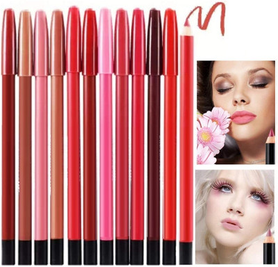 YAWI natural Super Color Matte Lipliner pack of 12(MULTI COLOR)