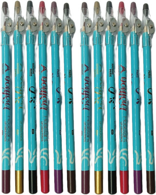 Thristygirl Matte Lipliner Set Of 12 Shades Waterproof & Smudgeproof(Multicolor)