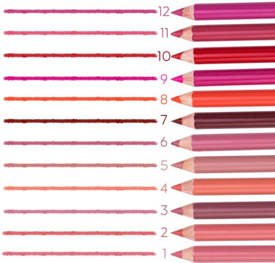 JANOST 3D Lips Set of 12 Creamy Lip Liner Pencils(Multicolor)