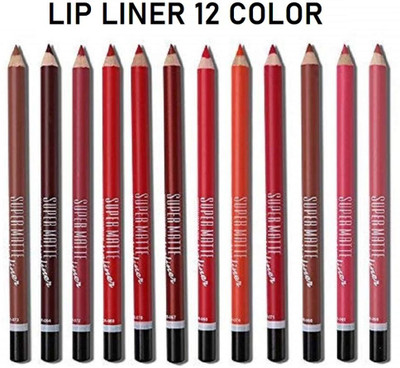LILLYAMOR 12 Colors 1 Set Matte Lip liner Waterproof(MULTICOLORED)