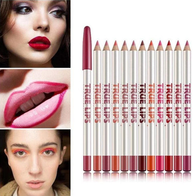 MYEONG Set of 12 Creamy Matte Lip Liner Pencil(multi color)