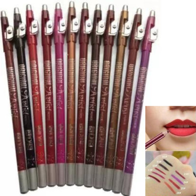 Hidden Beauty Waterproof Professional Multicolored Super Matte Lip Liner Pencil Set of 12(Multicolor)